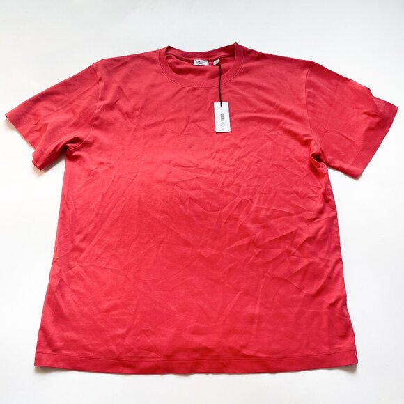 Aritzia Babaton Interlock Cotton Pegasus T-Shirt Cherry Red Size Medium NEW NWT - Picture 4 of 9